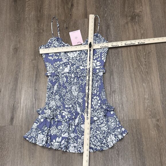 Hello Molly Dress Womens Small US 4 Floral Ruffle Smocked Party Mini NEW - Picture 4 of 14